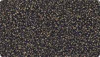 Farbmuster zum WARCO Farbton Gelb Gesprenkelt für 2-farbige Oberflächen aus schwarzem SBR-Gummigranulat mit einer Beimischung von 20% gelbem EPDM.
