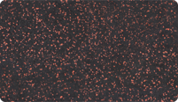 L'échantillon en couleur Rouge doux moucheté de WARCO pour les surfaces bicolores en granulat de caoutchouc SBR noir avec un mélange de 10% d'EPDM rouge.