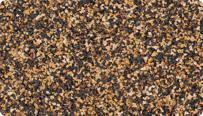 L'échantillon en couleur Maroc de WARCO pour les surfaces d'aspect naturel, fabriqué à partir de granulat de caoutchouc EPDM entièrement coloré.