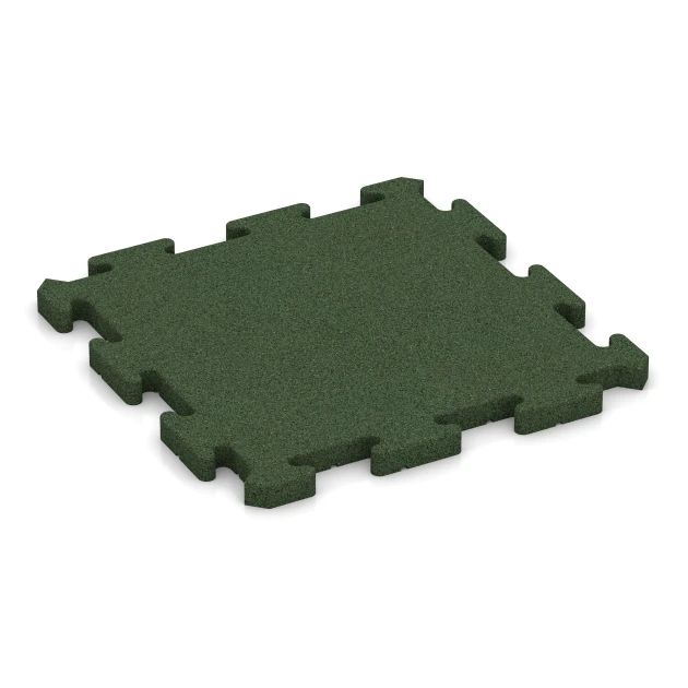 Fallschutz-Puzzlematte von WARCO im Farbdesign Grasgrün mit den Abmessungen 50 x 50 x 3 cm | 0,25 m². Produktfoto von Artikel 2769 in der Aufsicht von schräg vorne.