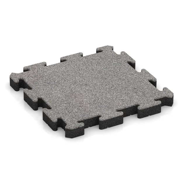 Rubber sportvloer HD von WARCO im Farbdesign Grijs Melange mit den Abmessungen 500 x 500 x 50 mm. Produktfoto von Artikel 4563 in der Aufsicht von schräg vorne.