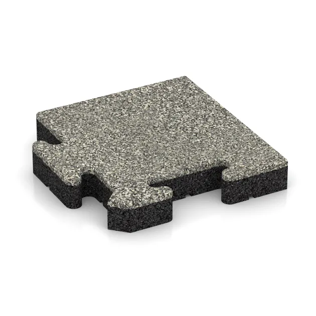 Eckplatte HD von WARCO im Farbdesign Heller Granit mit den Abmessungen 235 x 235 x 40 mm. Produktfoto von Artikel 4982 in der Aufsicht von schräg vorne.