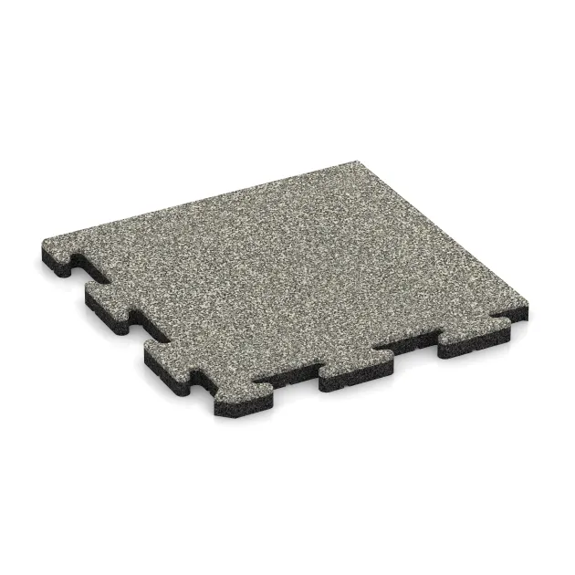 Hoektegel von WARCO im Farbdesign Lichtgrijs Graniet mit den Abmessungen 485 x 485 x 30 mm. Produktfoto von Artikel 5029 in der Aufsicht von schräg vorne.