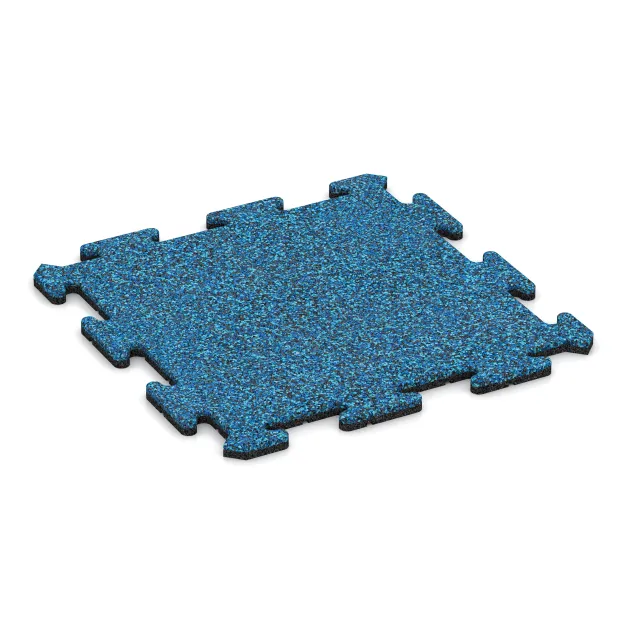 Tapis de fitness 18 mm de WARCO en couleur Atlantique au format 500 x 500 x 18 mm. La photo de l’article 0148 dans la vue complète de face.