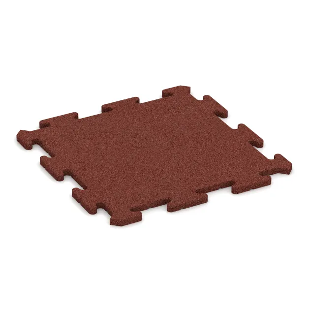 Tapis de fitness 18 mm de WARCO en couleur Rouge brique au format 500 x 500 x 18 mm. La photo de l’article 0189 dans la vue complète de face.
