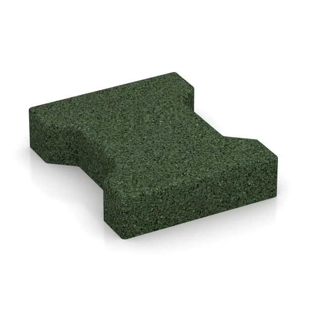 Rubberen straatklinker von WARCO im Farbdesign Grasgroen mit den Abmessungen 20 x 16,5 x 4,3 cm | 0,0278 m². Produktfoto von Artikel 3605 in der Aufsicht von schräg vorne.