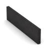 Rubberen randsteen von WARCO im Farbdesign Antraciet mit den Abmessungen 100 x 5 x 25 cm. Produktfoto von Artikel 2596 in der Aufsicht von schräg vorne.