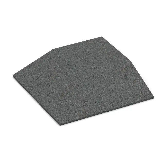 Dalle de coin (deux côtés biseautés) de WARCO en couleur Gris ardoise au format 500 x 500 x 100 mm. La photo de l’article 0502 dans la vue complète de face.