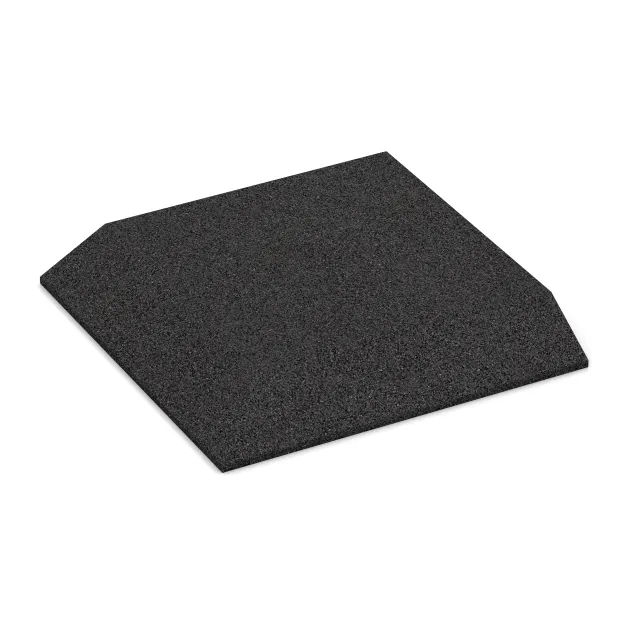 Dalle de coin (deux côtés biseautés) de WARCO en couleur Anthracite au format 500 x 500 x 65 mm. La photo de l’article 0491 dans la vue complète de face.