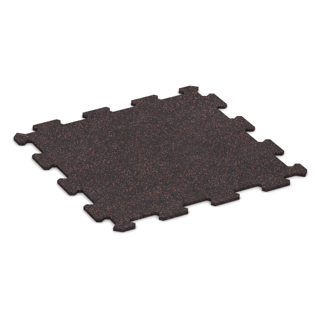 Fitnessvloer Compact von WARCO im Farbdesign Licht Rood Gespikkeld mit den Abmessungen 485 x 485 x 8 mm | 0,235 m². Produktfoto von Artikel 0912 in der Aufsicht von schräg vorne.