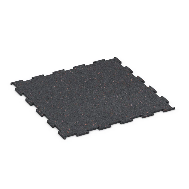 Fitnessboden Kompakt von WARCO im Farbdesign Leicht Rot Gesprenkelt mit den Abmessungen 50 × 50 × 0,8 cm. Produktfoto von Artikel 6456 in der Aufsicht von schräg vorne.