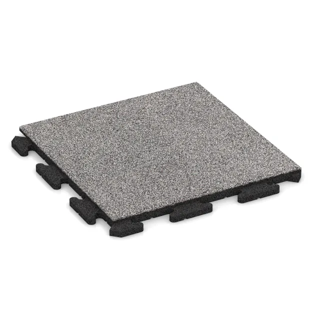 Terrassenplatte Classic von WARCO im Farbdesign Grau Melange mit den Abmessungen 500 x 500 x 30 mm. Produktfoto von Artikel 4616 in der Aufsicht von schräg vorne.