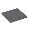 Motif bloc – Dalle clipsable de WARCO en couleur Gris argent au format 38,5 x 38,5 x 2 cm. La photo de l’article 6330 dans la vue complète de face.
