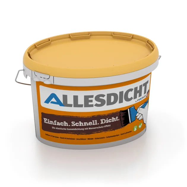 ALLESDICHT – De rubberen afdichting uit een emmer von WARCO im Farbdesign roodbruin mit den Abmessungen 3 kg. Produktfoto von Artikel 0003 in der Aufsicht von schräg vorne.