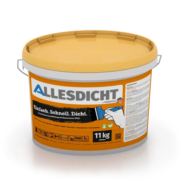 ALLESDICHT – De rubberen afdichting uit een emmer von WARCO im Farbdesign Zwart mit den Abmessungen 11 kg. Produktfoto von Artikel 0009 in der Aufsicht von schräg vorne.