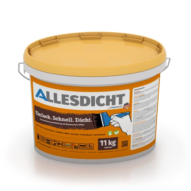 ALLESDICHT – Waterdichting von WARCO im Farbdesign roodbruin mit den Abmessungen 11 kg. Produktfoto von Artikel 0029 in der Aufsicht von schräg vorne.