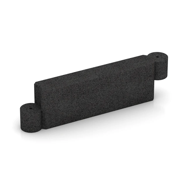 Rubberen borderblok von WARCO im Farbdesign Antraciet mit den Abmessungen 1000 x 300 x 154 mm. Produktfoto von Artikel 2578 in der Aufsicht von schräg vorne.