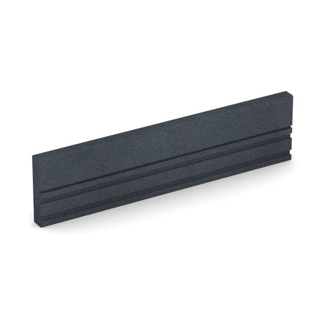 Gummi-Tiefbord von WARCO im Farbdesign Schiefergrau mit den Abmessungen 100 × 5 × 25 cm. Produktfoto von Artikel 6213 in der Aufsicht von schräg vorne.
