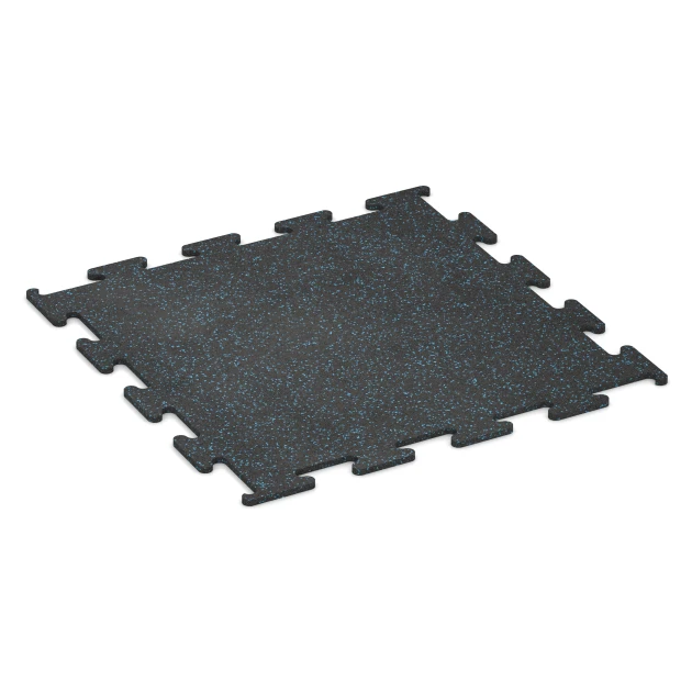 Fitness Performance Elite Trainingsvloer von WARCO im Farbdesign Licht blauw gespikkeld mit den Abmessungen 100 x 100 x 1,5 cm | 1,00 m². Produktfoto von Artikel 3758 in der Aufsicht von schräg vorne.