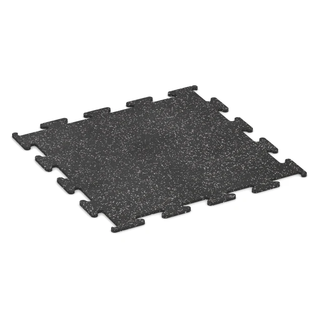Fitness Performance Elite Trainingsvloer von WARCO im Farbdesign Licht Grijs Gespeckeld mit den Abmessungen 100 x 100 x 1,5 cm | 1,00 m². Produktfoto von Artikel 3777 in der Aufsicht von schräg vorne.