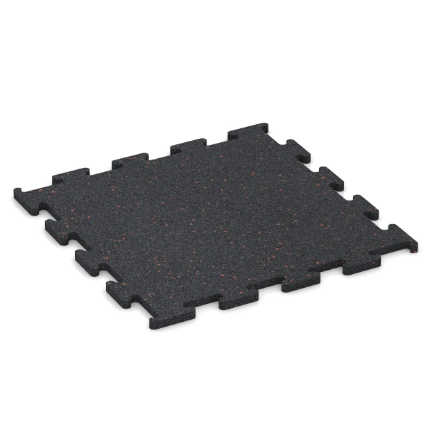 Fitness Performance Elite Trainingsboden von WARCO im Farbdesign Leicht Rot Gesprenkelt mit den Abmessungen 50 x 50 x 1,5 cm | 0,25 m². Produktfoto von Artikel 3769 in der Aufsicht von schräg vorne.