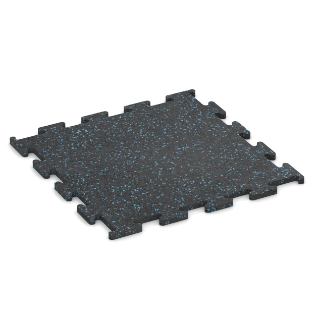 Fitness Performance Elite Trainingsvloer von WARCO im Farbdesign Licht blauw gespikkeld mit den Abmessungen 50 x 50 x 1,5 cm | 0,25 m². Produktfoto von Artikel 3770 in der Aufsicht von schräg vorne.