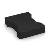 Rubber H-tegel von WARCO im Farbdesign Anthraciet mit den Abmessungen 200 x 165 x 43 mm. Produktfoto von Artikel 3845 in der Aufsicht von schräg vorne.