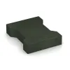 Rubber H-tegel von WARCO im Farbdesign Grasgroen mit den Abmessungen 200 x 165 x 43 mm. Produktfoto von Artikel 5267 in der Aufsicht von schräg vorne.