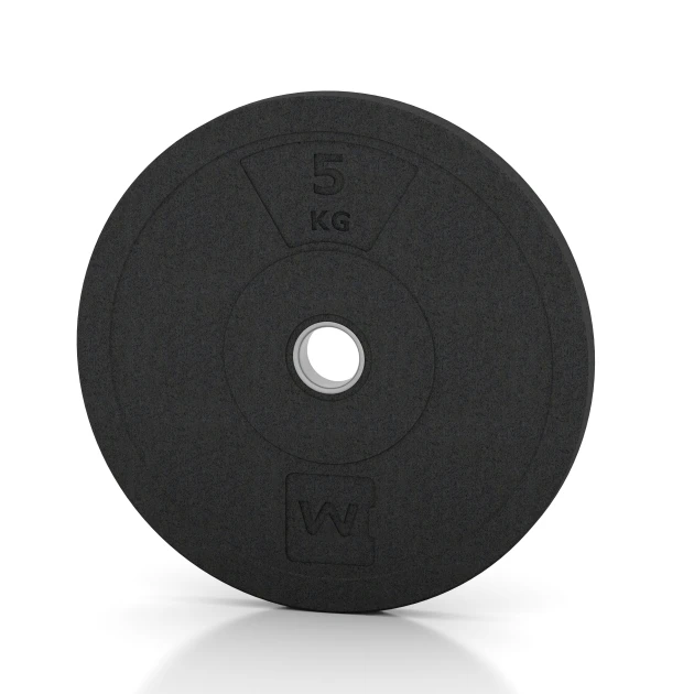 Bumper Plate von WARCO im Farbdesign Antraciet mit den Abmessungen 5 kg | ø 45,4 x 3,15 cm. Produktfoto von Artikel 6084 in der Aufsicht von schräg vorne.