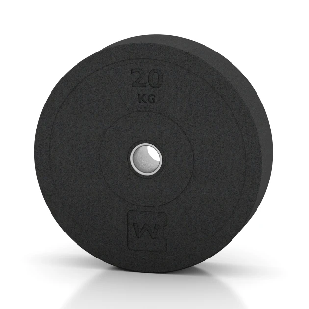Bumper plate von WARCO im Farbdesign Antraciet mit den Abmessungen 20 kg | ø 45,4 x 11,38 cm. Produktfoto von Artikel 6087 in der Aufsicht von schräg vorne.