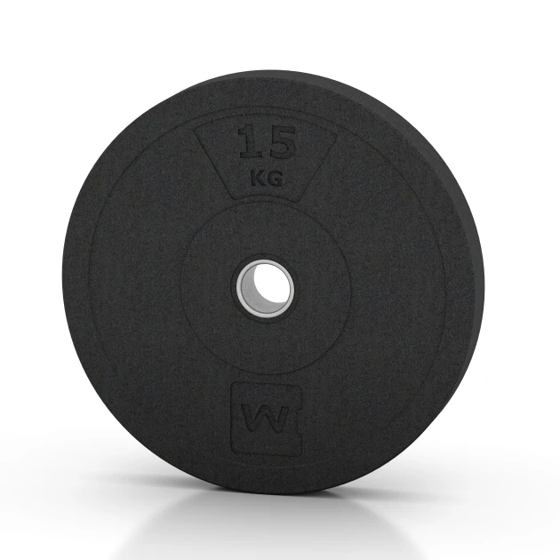 Bumper Plate Slim de WARCO en couleur Anthracite au format 15 kg | ø 45,4 x 5,85 cm. La photo de l’article 6088 dans la vue complète de face.