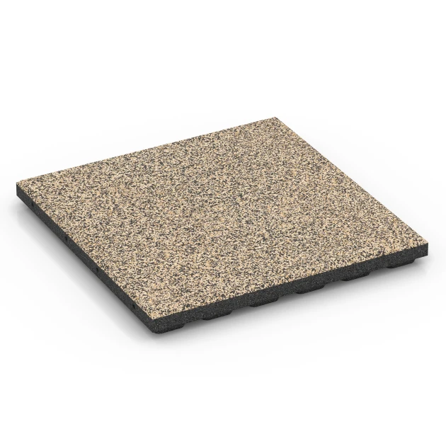 Terrassenplatte Classic von WARCO im Farbdesign Travertin mit den Abmessungen 50 x 50 x 4 cm. Produktfoto von Artikel 6369 in der Aufsicht von schräg vorne.