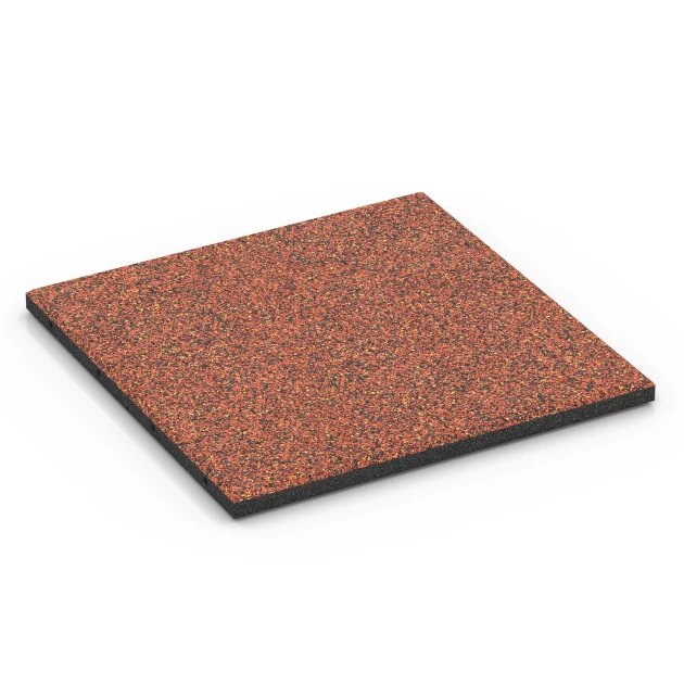 Rubberen speelplaatstegel – 90 cm von WARCO im Farbdesign Etna mit den Abmessungen 50 x 50 x 3 cm. Produktfoto von Artikel 6417 in der Aufsicht von schräg vorne.