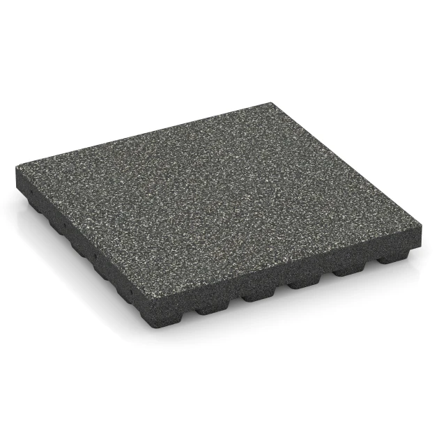 Fallschutzplatte – 210 cm von WARCO im Farbdesign Dunkelgrauer Granit mit den Abmessungen 50 x 50 x 7 cm. Produktfoto von Artikel 6440 in der Aufsicht von schräg vorne.