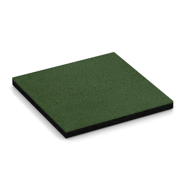 Rubberen speelplaatstegels von WARCO im Farbdesign Grasgroen mit den Abmessungen 50 x 50 x 4 cm. Produktfoto von Artikel 6195 in der Aufsicht von schräg vorne.