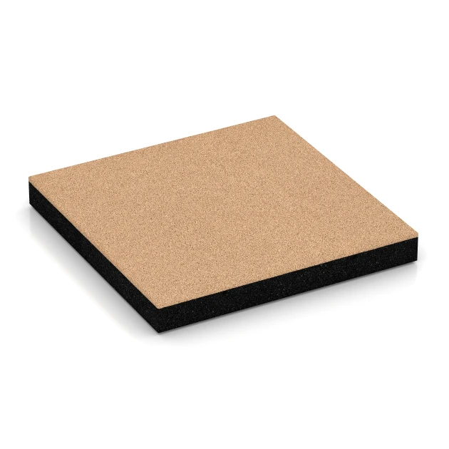 Rubberen speelplaatstegel – 180 cm von WARCO im Farbdesign Zandbeige mit den Abmessungen 50 x 50 x 6 cm. Produktfoto von Artikel 6270 in der Aufsicht von schräg vorne.