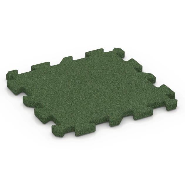 Rubber puzzeltegel fitness von WARCO im Farbdesign Grasgroen mit den Abmessungen 50 x 50 x 3 cm | 0,25 m². Produktfoto von Artikel 6990 in der Aufsicht von schräg vorne.