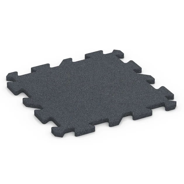 Fitness Bodenschutzmatte von WARCO im Farbdesign Schiefergrau mit den Abmessungen 50 x 50 x 2 cm | 0,25 m². Produktfoto von Artikel 6986 in der Aufsicht von schräg vorne.