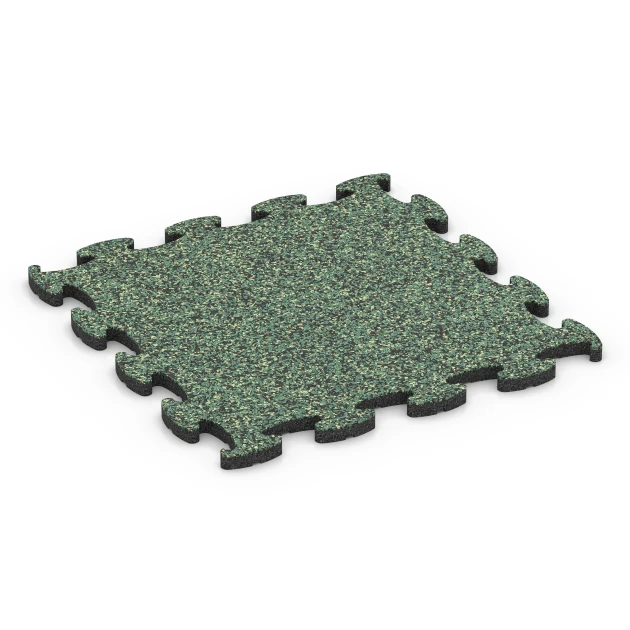 Fitness Active vloertegel von WARCO im Farbdesign Engels gazon mit den Abmessungen 44,6 x 44,6 x 1,8 cm. Produktfoto von Artikel 6825 in der Aufsicht von schräg vorne.