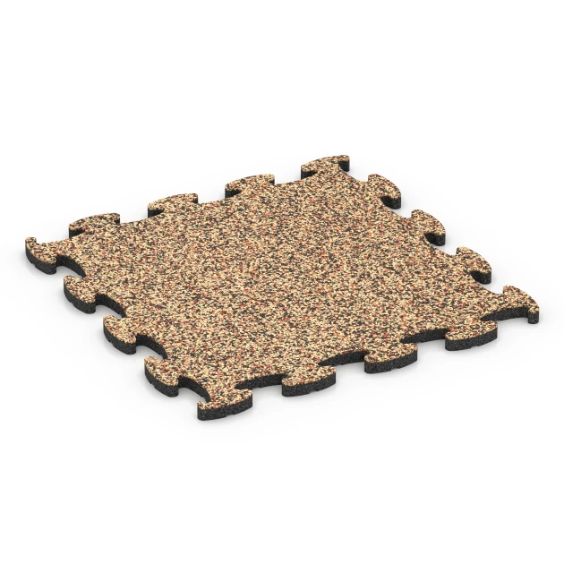 Rubberen balkontegel von WARCO im Farbdesign Terracotta mit den Abmessungen 44,6 x 44,6 x 1,8 cm. Produktfoto von Artikel 6790 in der Aufsicht von schräg vorne.
