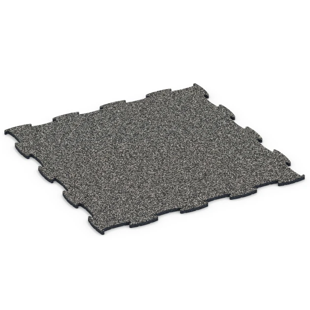Hundesportboden von WARCO im Farbdesign Dunkelgrauer Granit mit den Abmessungen 97,1 x 97,1 x 1,8 cm | 0,94 m². Produktfoto von Artikel 6805 in der Aufsicht von schräg vorne.