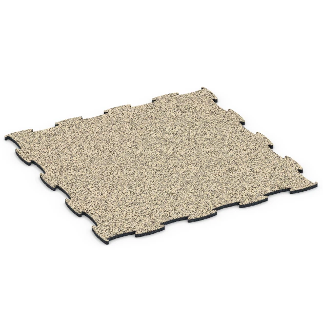 Fitness Active Floor System von WARCO im Farbdesign Travertin mit den Abmessungen 97,1 x 97,1 × 1,8 cm. Produktfoto von Artikel 6838 in der Aufsicht von schräg vorne.