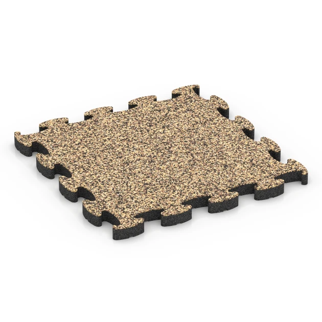 Fitness Active vloertegel von WARCO im Farbdesign Rattan mit den Abmessungen 46 x 46 × 2,8 cm. Produktfoto von Artikel 6849 in der Aufsicht von schräg vorne.