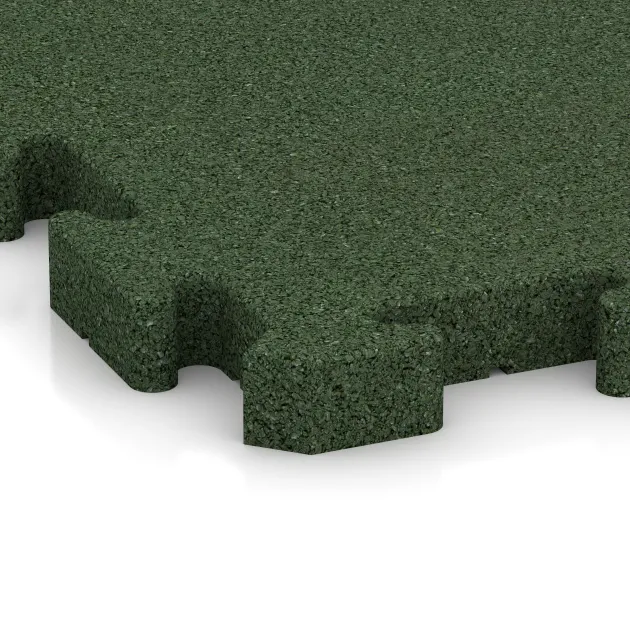 Detailaufnahme der Randausprägung von WARCO-Produkt 4037, Hunde-Sportboden HD, Format 500 x 500 x 40 mm, Farbe Grasgrün.