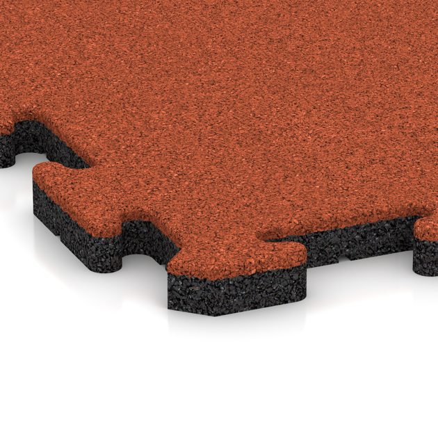 La vue détaillée sur les bords du produit WARCO 5294, Dalle plage de piscine, au format 500 x 500 x 30 mm, en couleur Rouge-Orange Clair.
