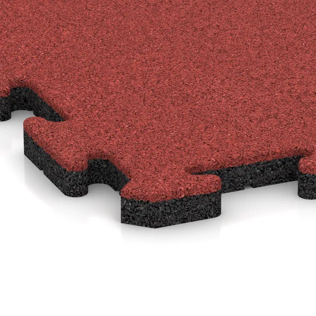 Detailaufnahme der Randausprägung von WARCO-Produkt 5302, Valtegel met puzzelverbinding, Format 500 x 500 x 30 mm, Farbe Roos.