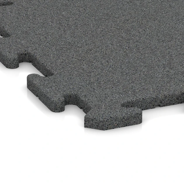 Detailaufnahme der Randausprägung von WARCO-Produkt 5688, Indoor-Klickfliese, Format 500 x 500 x 18 mm, Farbe Schiefergrau.