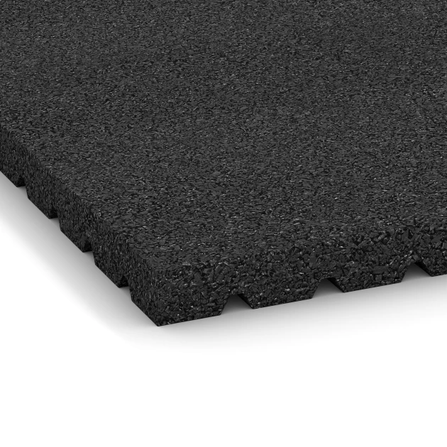 La vue détaillée sur les bords du produit WARCO 3640, Tapis d’écurie HD, au format 100 x 100 x 4 cm, en couleur Anthracite.
