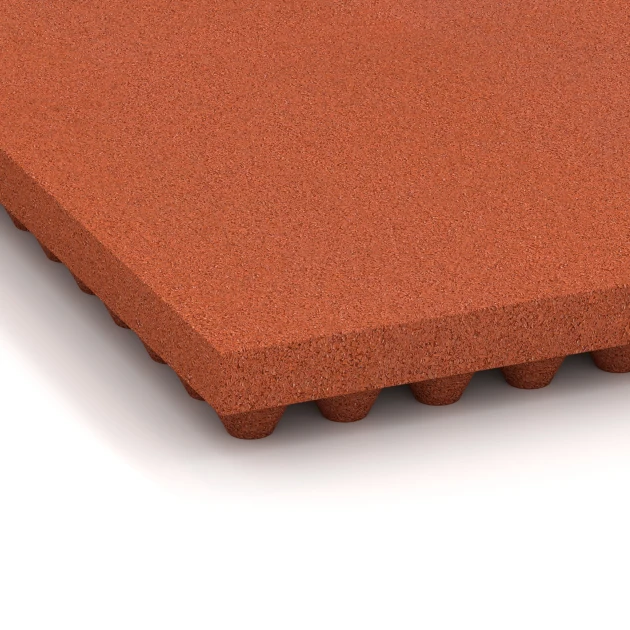 Detailaufnahme der Randausprägung von WARCO-Produkt 3644, Luxe stalmat, Format 100 × 50 × 5,5 cm, Farbe Baksteenrood.