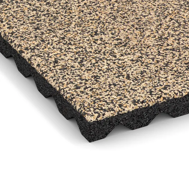 Detailaufnahme der Randausprägung von WARCO-Produkt 5335, Valtegel, Format 500 x 500 x 40 mm, Farbe Travertin.